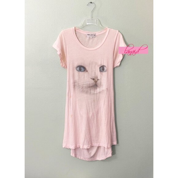 Wildfox Digital Cat Daisy Dress Baby Open Cut-Out Draped Back Backless A-Line S - Picture 6 of 16